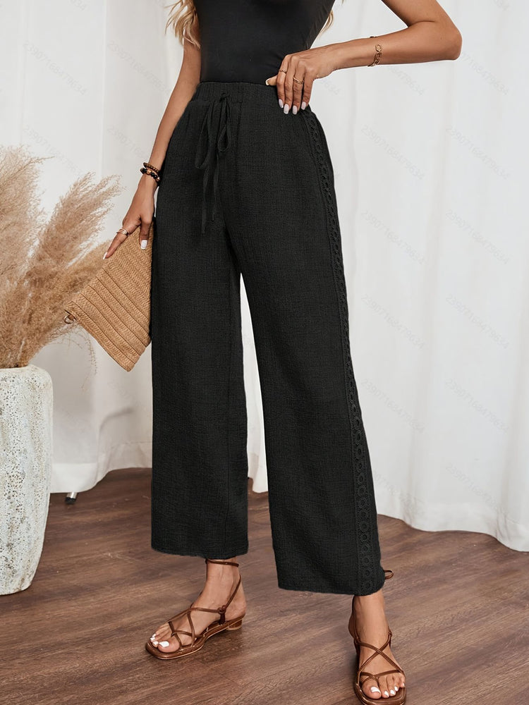 Casual Jeans Like Side Lace Trousers - PULSE MART