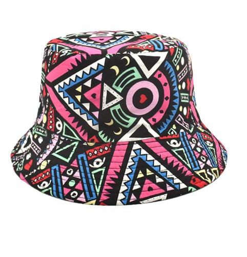 Printed Fisherman Hat Double-sided Can Wear Colorful Triangle Basin Hat - PULSE MART