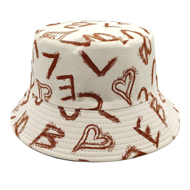 Love Letter Pattern Digital Printing Bucket Hat - PULSE MART