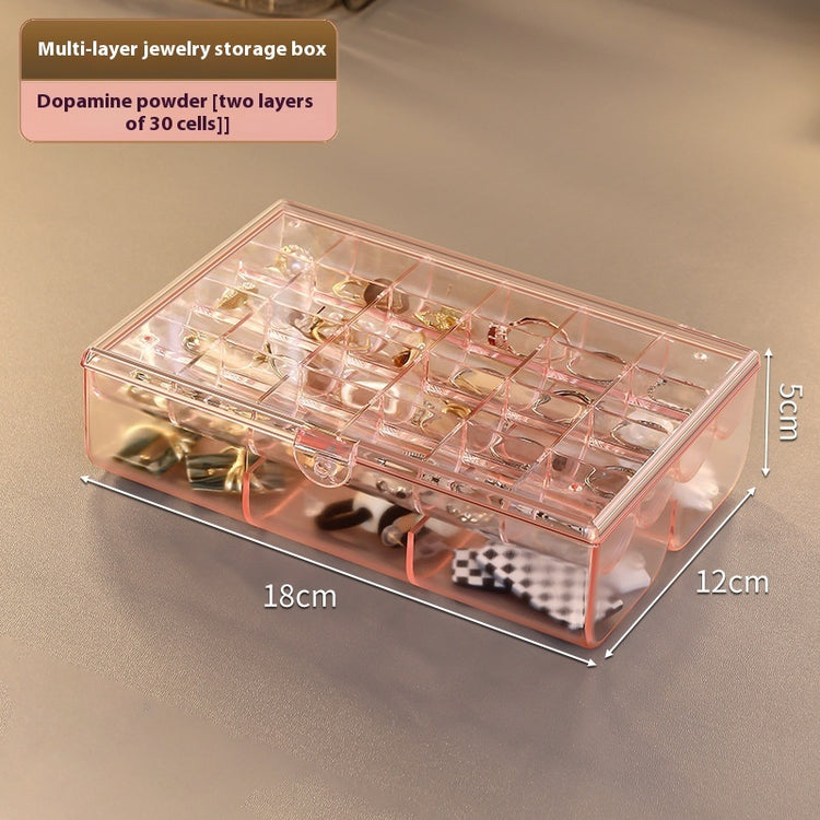 Ornament Dustproof Storage Box Anti-oxidation Ear Stud Necklace Jewelry Box - PULSE MART