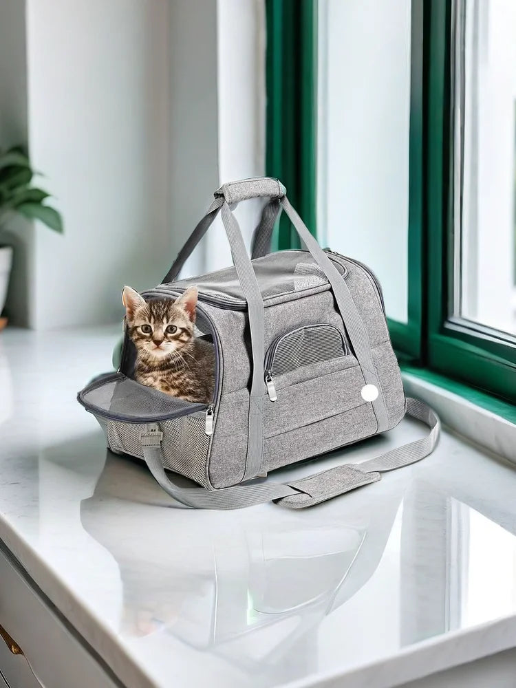 Large Cat & Dog Carrier – Soft-Sided Travel Pet Carrier for Medium & Large Cats & Puppies