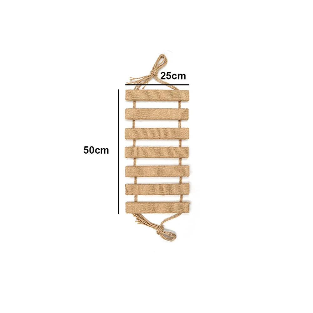 Wooden Cat Cage Climbing Frame - Sisal Rope Ladder & Tree Tower Bridge