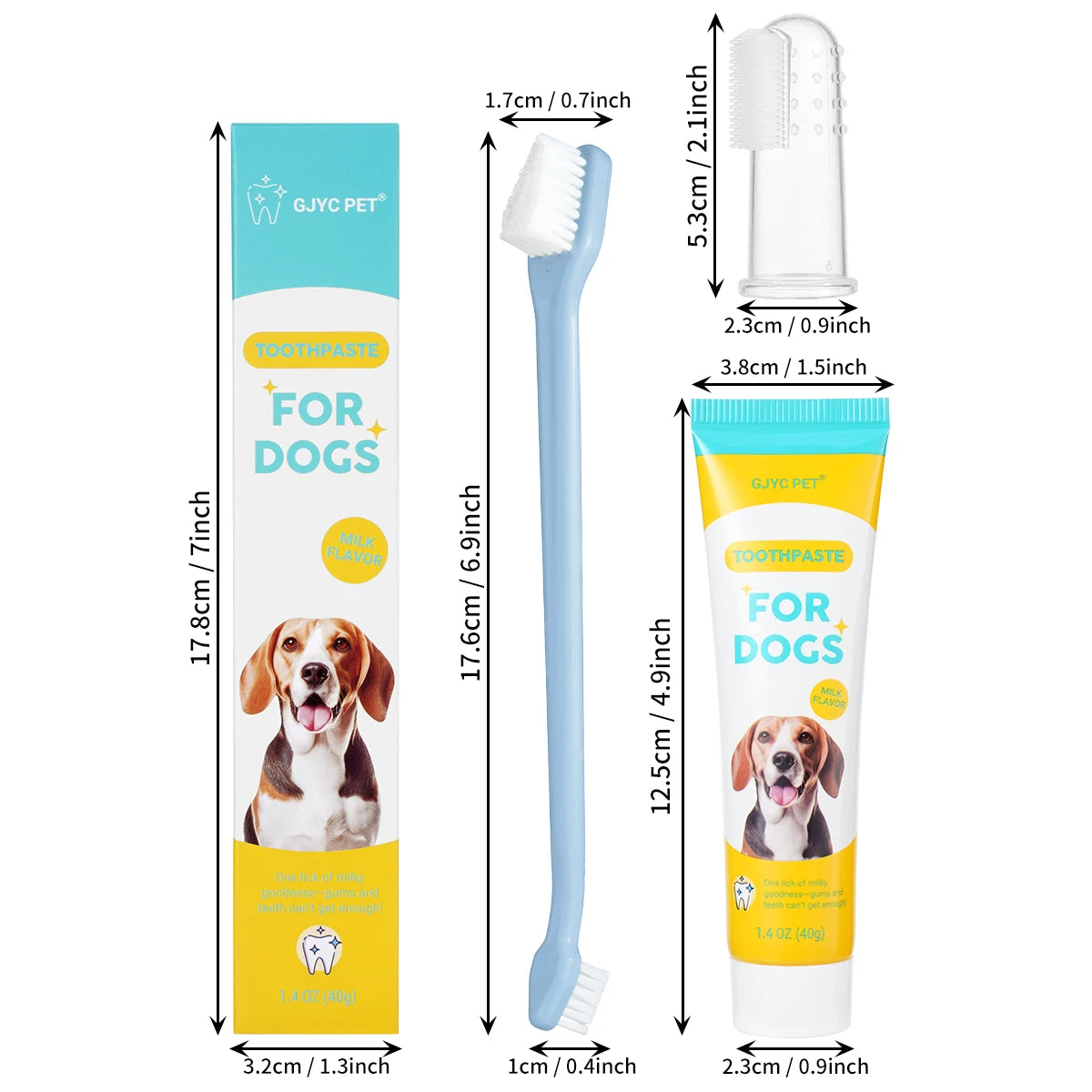 Dog & Cat Dental Care Kit - Fresh Milk Toothpaste & Deep Clean Toothbrush