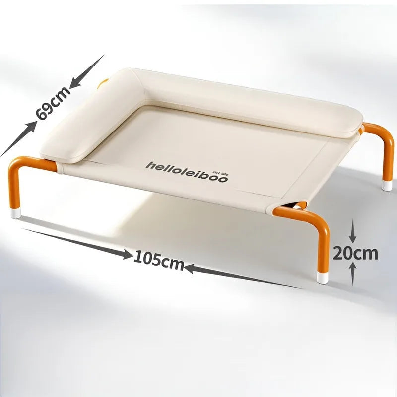 Elevated Mesh Dog Bed with Pillow, Raised Outdoor Patio Cot