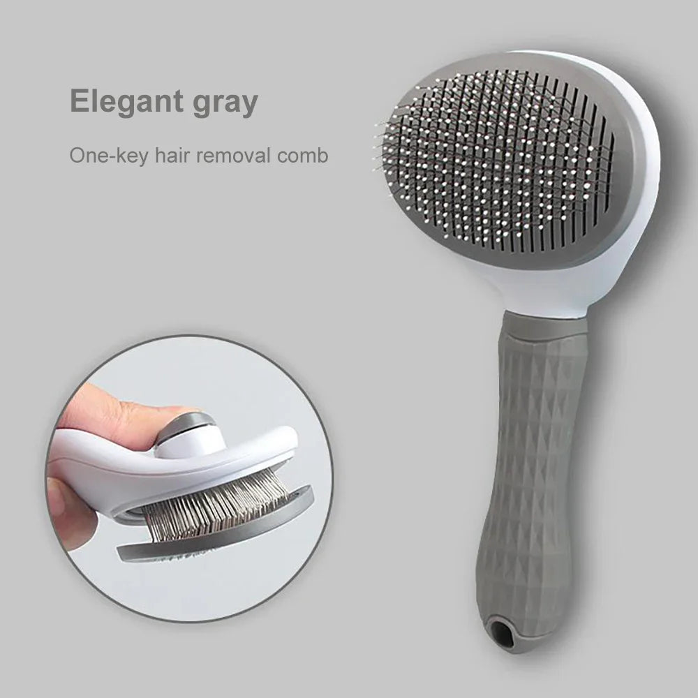 Anti-Matting Long Hair Pet Brush - Self-Cleaning Undercoat Comb