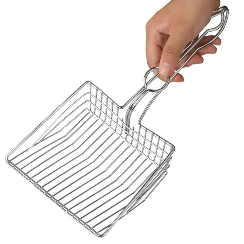 Heavy-Duty Metal Cat Litter Scoop – Deep Aluminum Litter Sifter with Ergonomic Handle