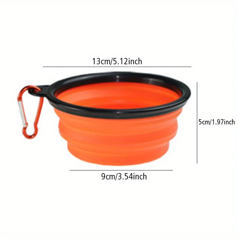 Collapsible Travel Dog Bowl with Lip - Portable Silicone Food & Water Dish