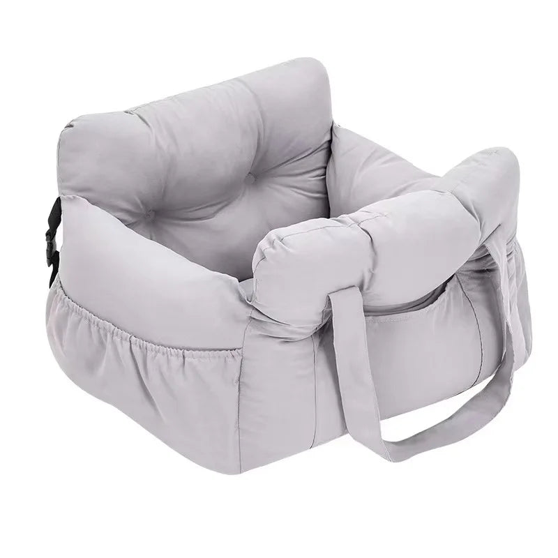 Dog Car Seat with Safety Belt, Washable Non-Slip Pet Booster Bed