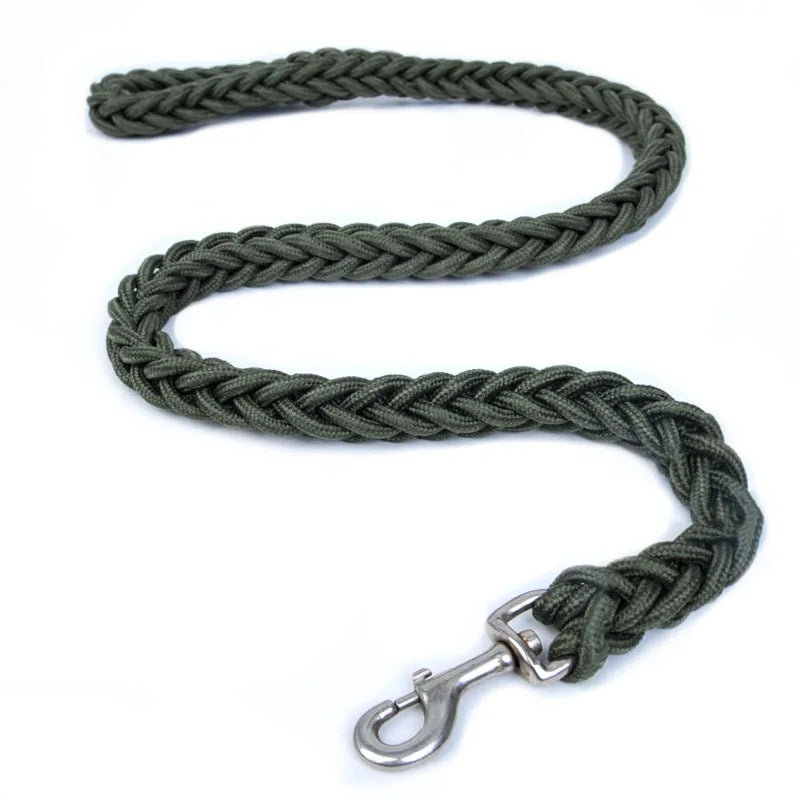 Heavy Puller Braided Dog Leash - Durable Nylon Rope Training Lead