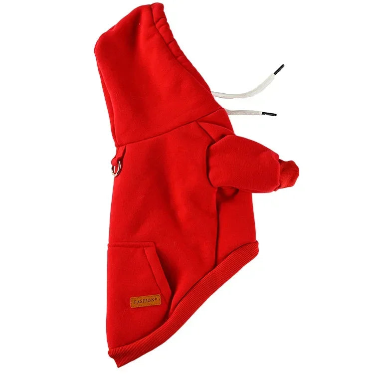 Warm Fleece Outdoor Dog Hoodie - Cozy Sweatshirt Vest for Bulldogs & Huskies