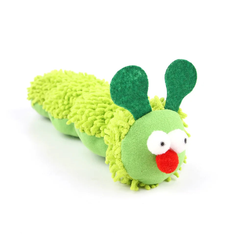 Caterpillar Catnip & Silvervine Cat Chew Toy – Interactive Molar Teeth Cleaning Toy for Cats & Kittens