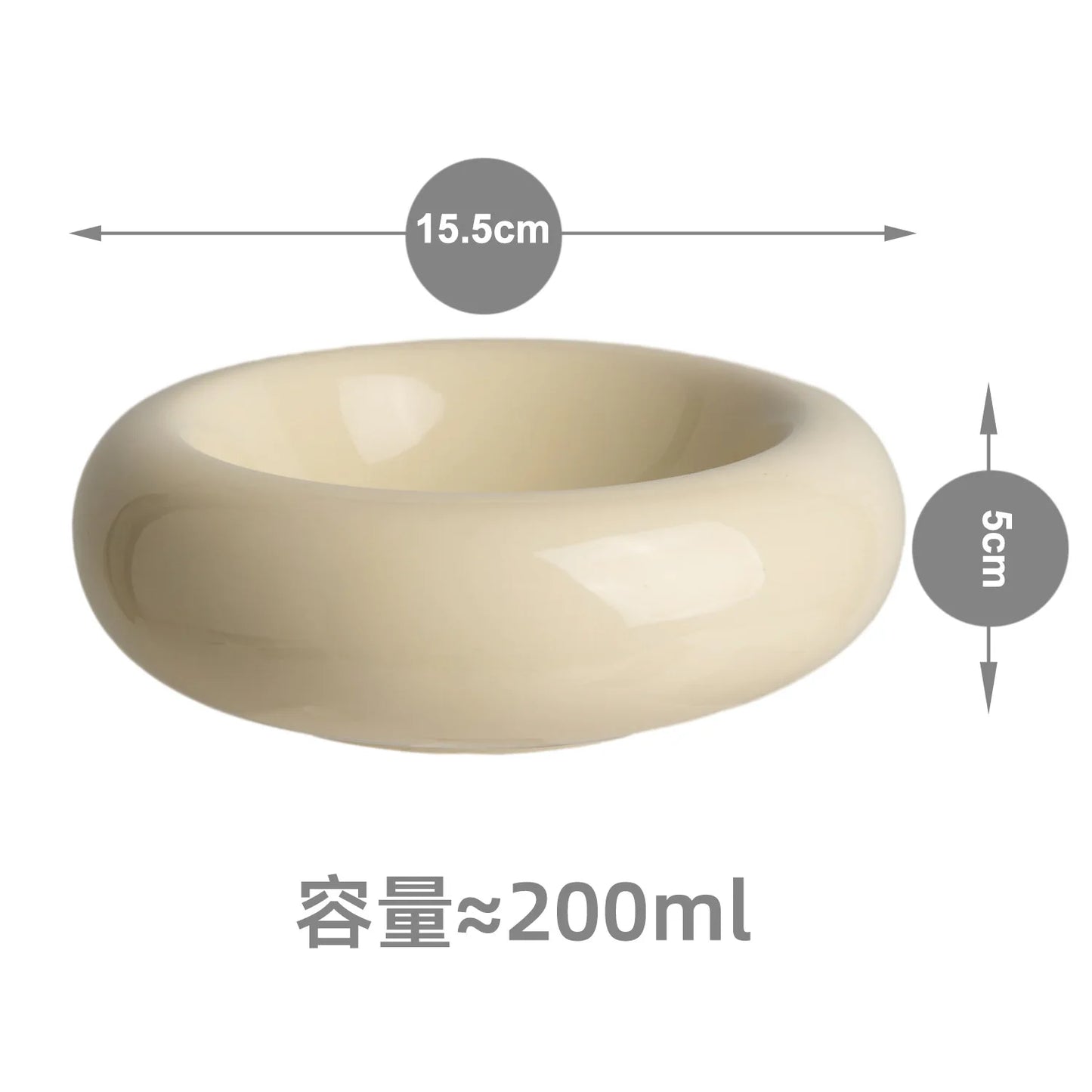 Ceramic Donut Cat Bowl – Non-Slip Anti-Tip Cat Food & Water Bowl for Cats & Small Pets