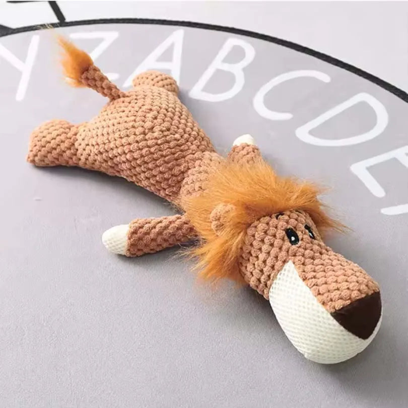 Durable Fleece Plush Dog Toy - Cute Molar Squeaker for Large Breeds