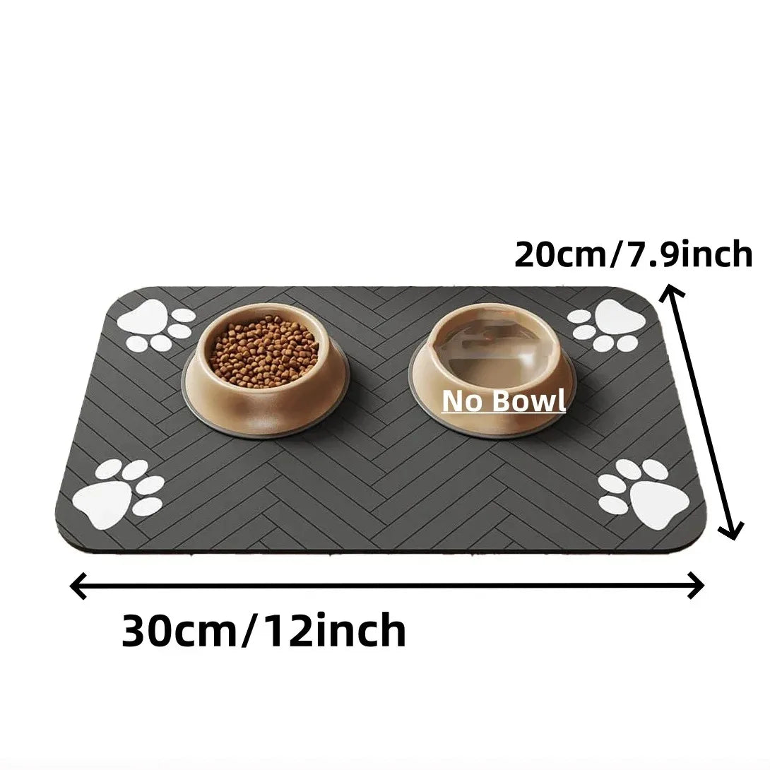 Waterproof Pet Feeding Mat, Absorbent Rubber-Backed Quick-Dry Placemat