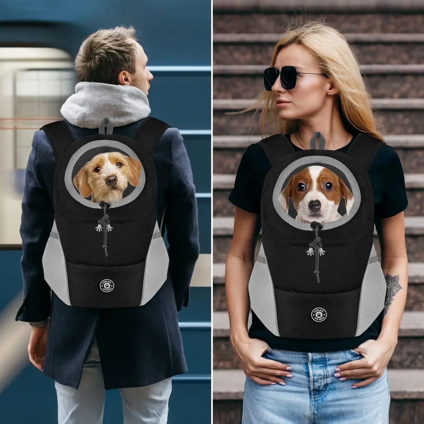 Dog Shoulder Carrier Backpack – Comfortable Front Pet Carrier for Small Dogs and Cats