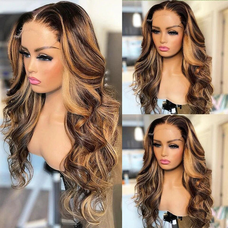 13x4 Lace Frontal Human Hair Wig P4 27 Body Wave Density - PULSE MART
