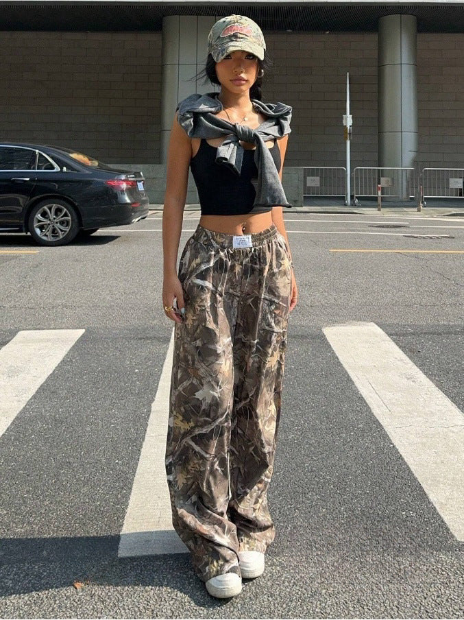 Slimming Casual Pants Hip Hop Retro Street Multi-pocket Camouflage Cargo Pants For Women Y2k Hip-hop Cargo Grunge Baggy Trousers - PULSE MART