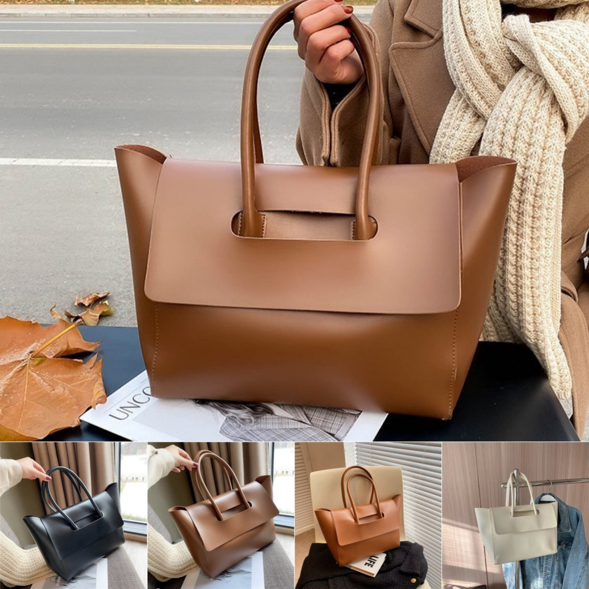 Fashion Women Shoulder Bags Large Capacity Handbags Simple Retro Tote Bags Solid Color Famous Brand High Quality Bags - PULSE MART