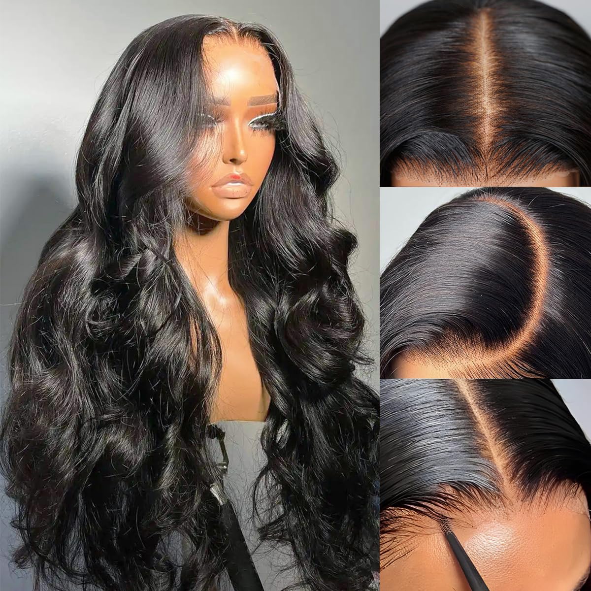 4x6 Lace Closure Wig Human Hair Natural Color Body Wave - PULSE MART