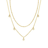 Waterdrop Chain Necklace,COLORFUL BLING Dainty Necklace Sideways Pendant Necklace For Women Gold Jewelry - PULSE MART