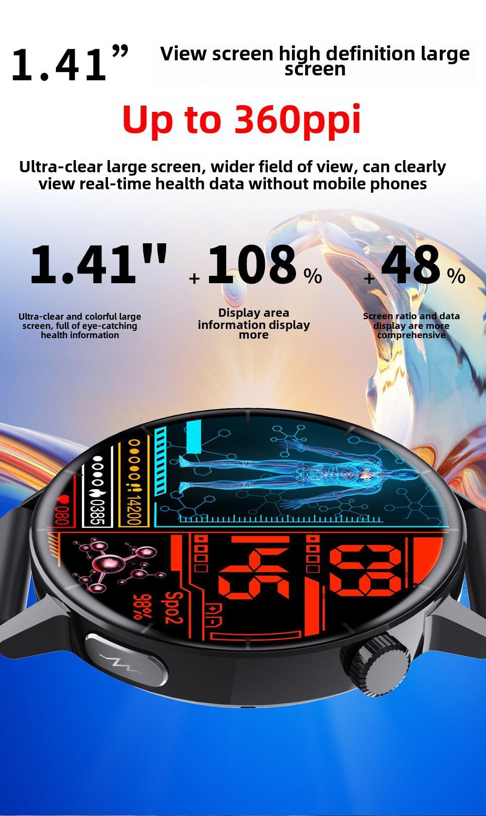1.41-inch Health Smartwatch Fitness Tracker And Heart Rate-blood Oxygen-blood Pressure-sleep Monitor - PULSE MART