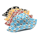 Letter Plaid Bucket Hat Women&
