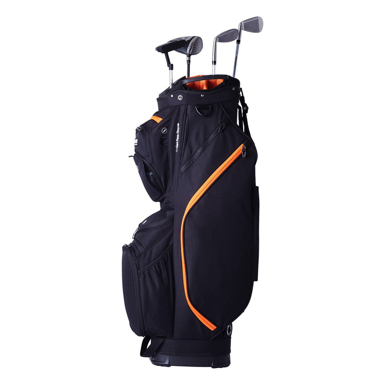 Golf Cart Bag With 14 Way Organizer Divider Top, 36” 13 Pockets Premium Cart Bag, Durable Golf Bags With Handles & Dust Cover & Detachable Straps For Men & Women, Black & Orange - PULSE MART