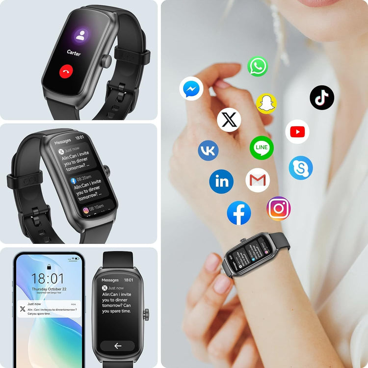 AMOLED Unisex Fitness Tracking Smartwatch With Heart Rate, Blood Oxygen And Sleep Monitoring, Waterproof Function, Pedometer, Swimming Health Activity Tracking - PULSE MART