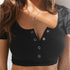 Multiple color Crop Button T-shirt For Women