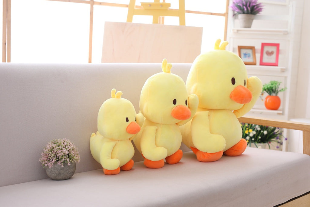 Little yellow duck figurine dancing expression small yellow duck plush toy