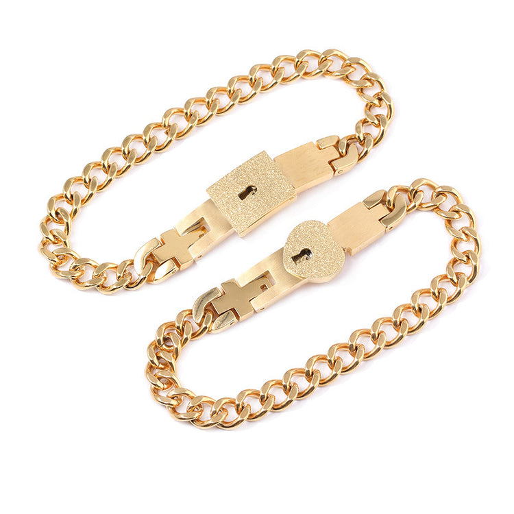 Fashion Jewelry Titanium Steel Couple Love Lock, Bracelet, Key Set, Necklace - PULSE MART