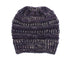Mixed Color Knitted Wool Hat Ladies Non-labeled Ponytail Hat - PULSE MART