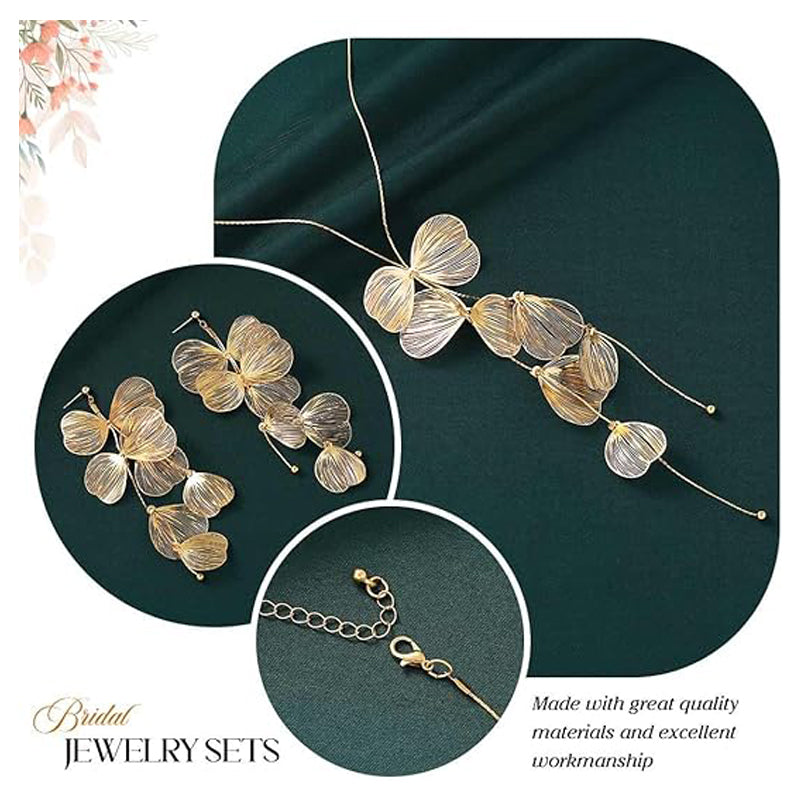 Gold Leaf Choker Necklace For Women,Trendy Boho Black Ginkgo Leaves Long Tassel Necklace, Aesthetic Beachy Party Jewelry Accessories Gifts - PULSE MART