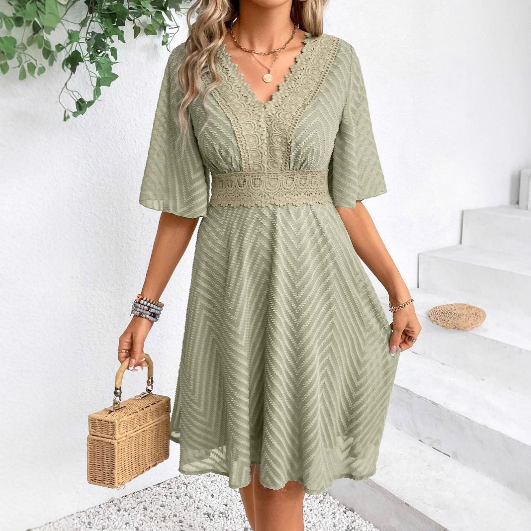 European And American Summer New Lace Thread Casual Dress - PULSE MART