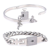 Fashion Jewelry Titanium Steel Couple Love Lock, Bracelet, Key Set, Necklace - PULSE MART
