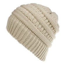 Mixed Color Knitted Wool Hat Ladies Non-labeled Ponytail Hat - PULSE MART