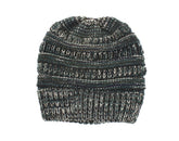 Mixed Color Knitted Wool Hat Ladies Non-labeled Ponytail Hat - PULSE MART