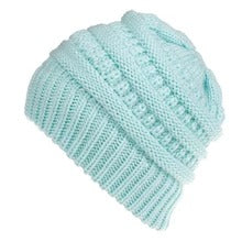 Mixed Color Knitted Wool Hat Ladies Non-labeled Ponytail Hat - PULSE MART
