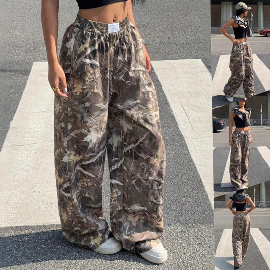 Slimming Casual Pants Hip Hop Retro Street Multi-pocket Camouflage Cargo Pants For Women Y2k Hip-hop Cargo Grunge Baggy Trousers - PULSE MART