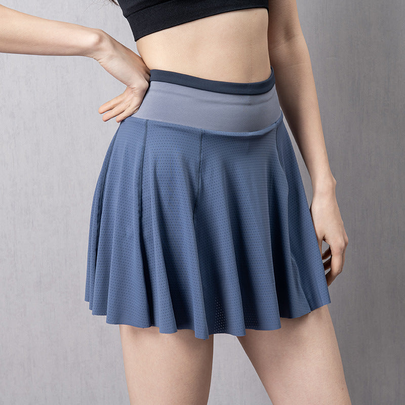 Cloud Hide High-Waisted Tennis Skirt with Pockets - PULSE MART