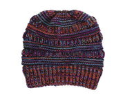 Mixed Color Knitted Wool Hat Ladies Non-labeled Ponytail Hat - PULSE MART