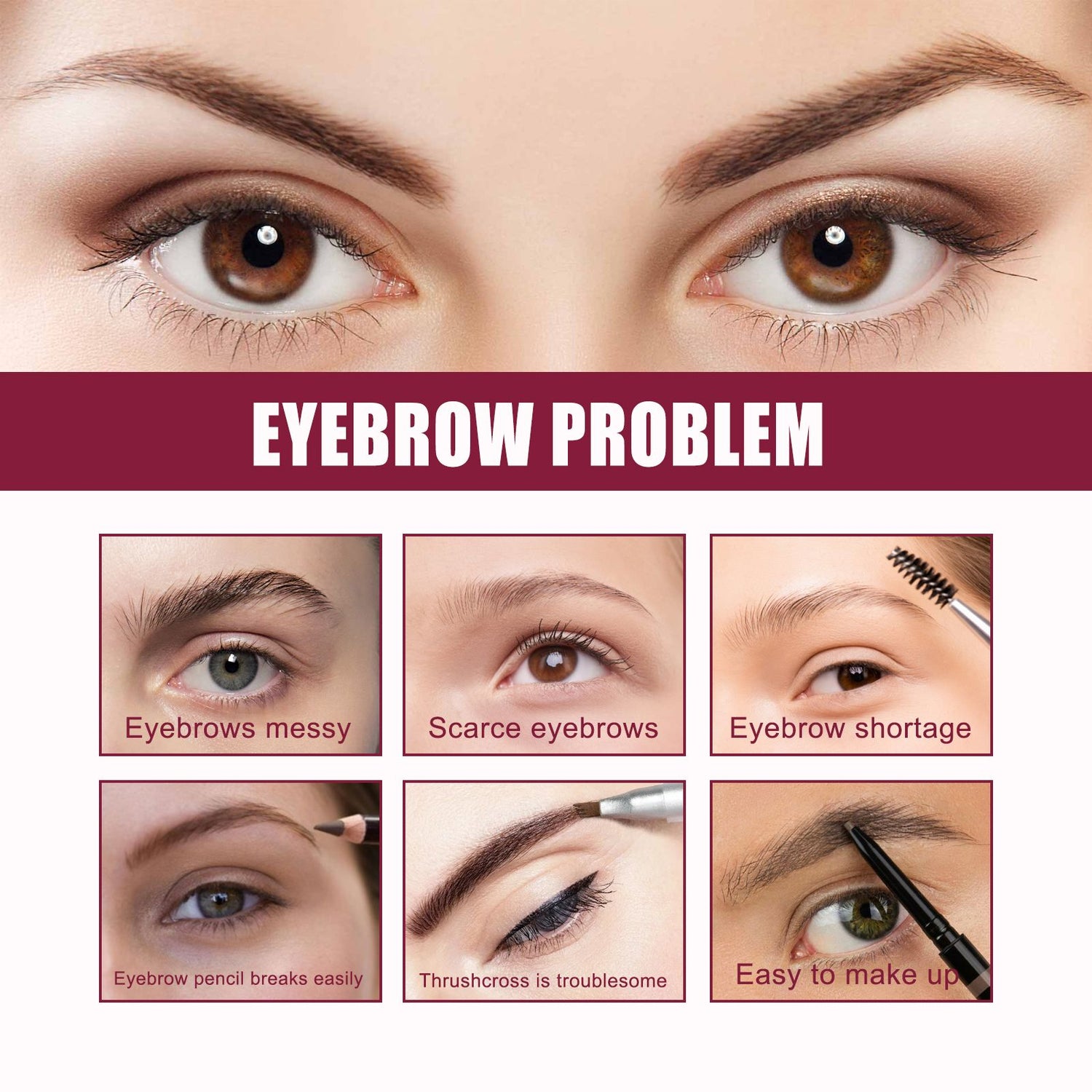 EELHOE Multi-functional Eyebrow Brush Set For Filling, Shaping, And Coloring Smooth Eyebrows Makeup Kit - PULSE MART