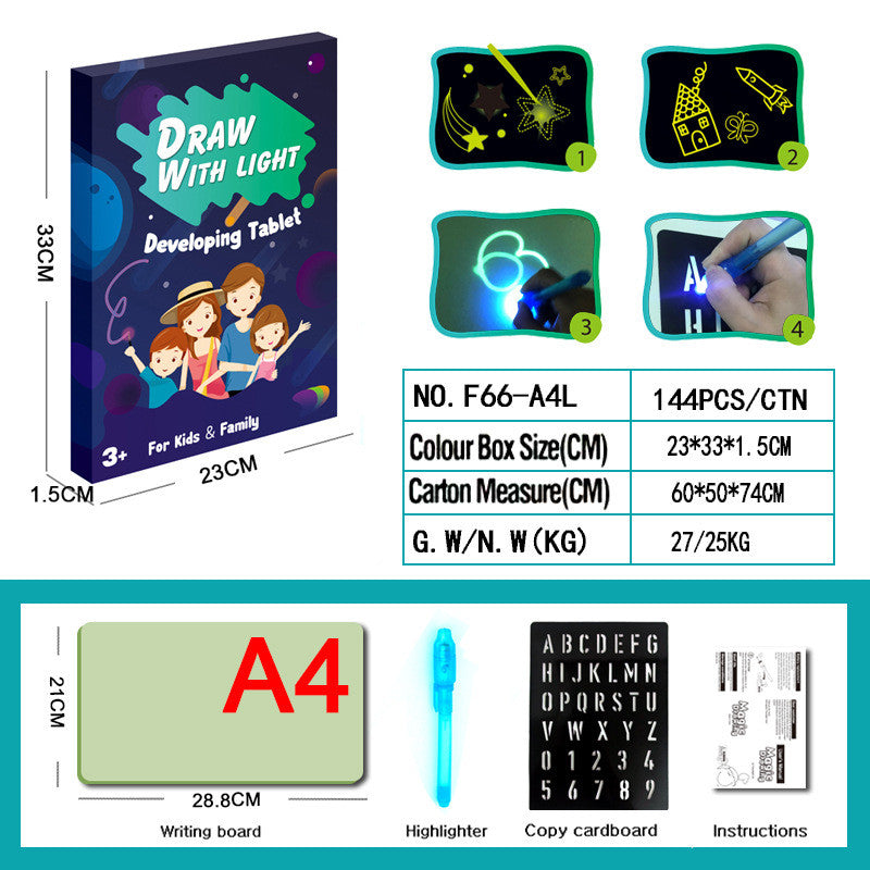 Educational Toy Drawing Pad 3D Magic 8 Light Effects Puzzle Board Sketchpad - PULSE MART