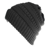 Mixed Color Knitted Wool Hat Ladies Non-labeled Ponytail Hat - PULSE MART