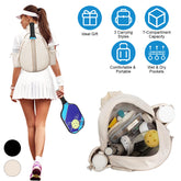 2 Color Options -- Pickleball Sling Bag For Men Women Waterproof Badminton Tennis Backpack With Wet Pocket Hidden Fence Hook Machine Washable - PULSE MART