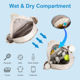 2 Color Options -- Pickleball Sling Bag For Men Women Waterproof Badminton Tennis Backpack With Wet Pocket Hidden Fence Hook Machine Washable - PULSE MART