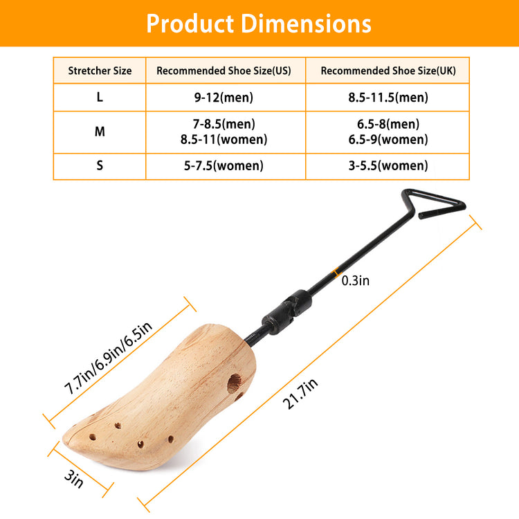 M-L Options -- 1Pc One Pair Boot Stretcher Adjustable Width Shoe Shaper Wooden Boot Widener Expander For Men Women - PULSE MART