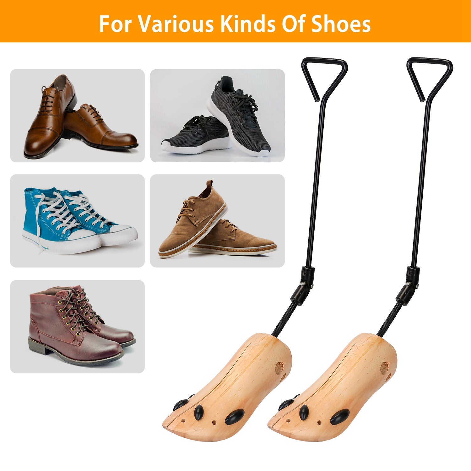 M-L Options -- 1Pc One Pair Boot Stretcher Adjustable Width Shoe Shaper Wooden Boot Widener Expander For Men Women - PULSE MART