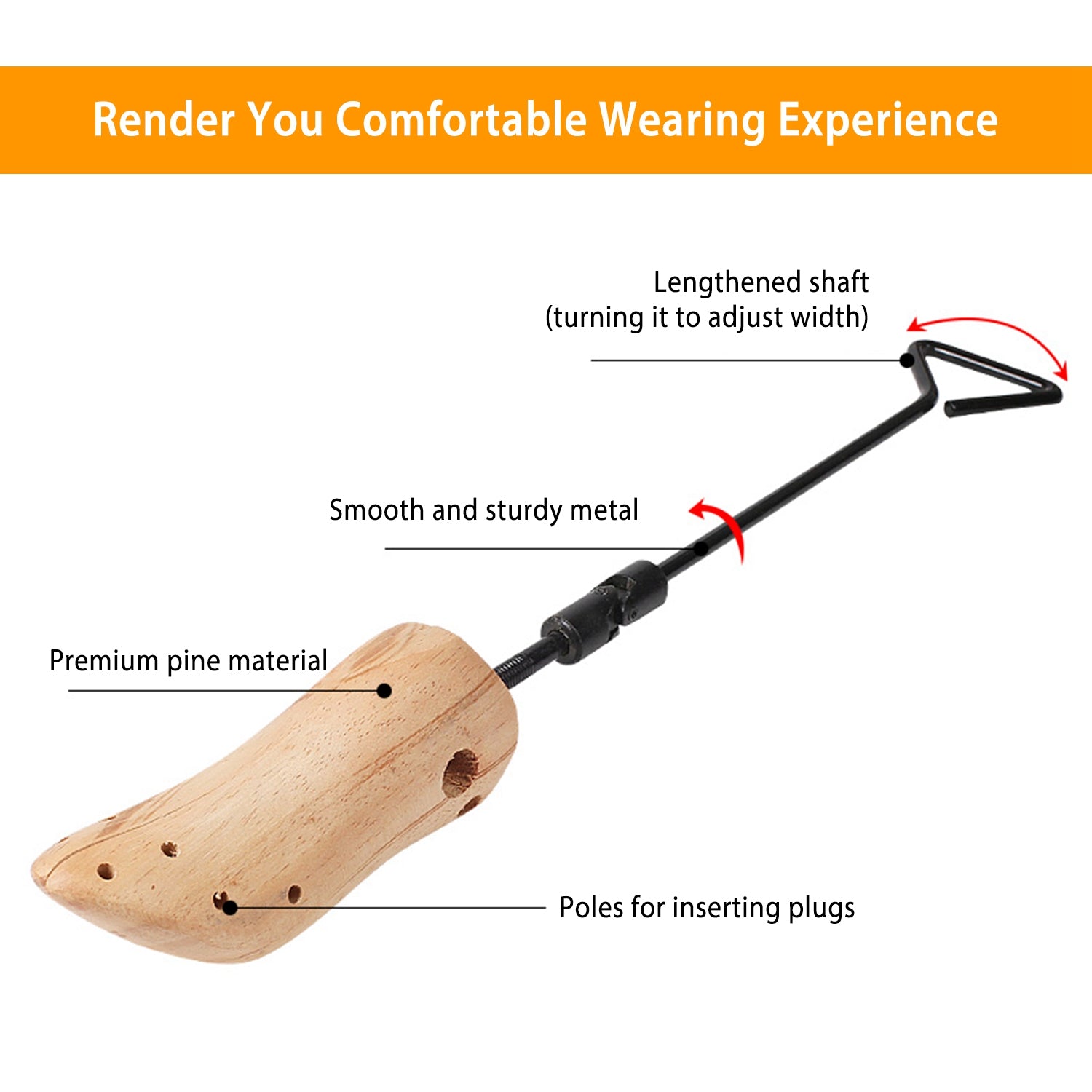 M-L Options -- 1Pc One Pair Boot Stretcher Adjustable Width Shoe Shaper Wooden Boot Widener Expander For Men Women - PULSE MART