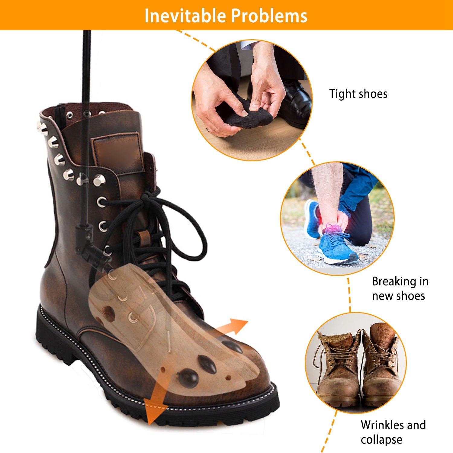 M-L Options -- 1Pc One Pair Boot Stretcher Adjustable Width Shoe Shaper Wooden Boot Widener Expander For Men Women - PULSE MART